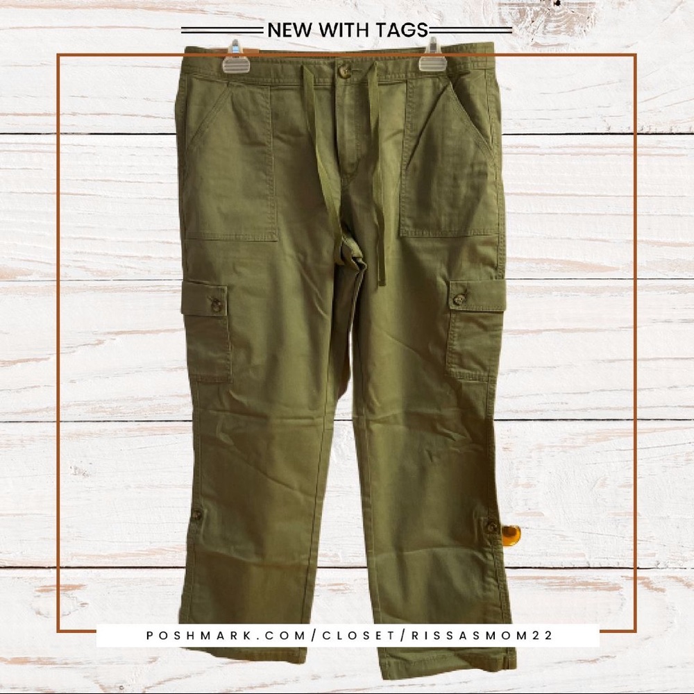 LL BEAN Olive Green Favorite Fit Cargo Pants 12P